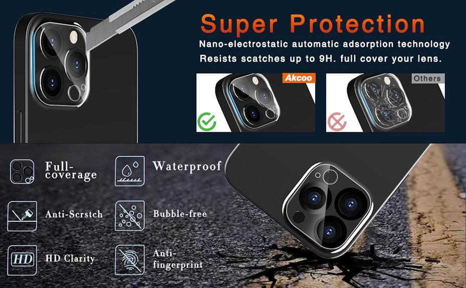 Protecteur d'objectif en verre trempé 3PCS pour iPhone