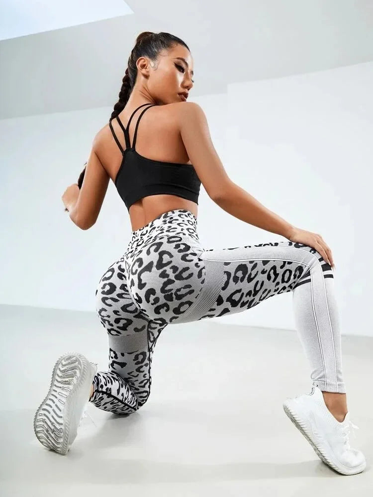 Leggings Sin Costuras con Estampado de Leopardo