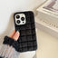 Plush Square Lattice Phone Case for iPhone - Soft & Stylish