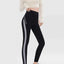 Leggings de Elevación de Glúteos con Rayas de Tiburón - Ajuste Elástico