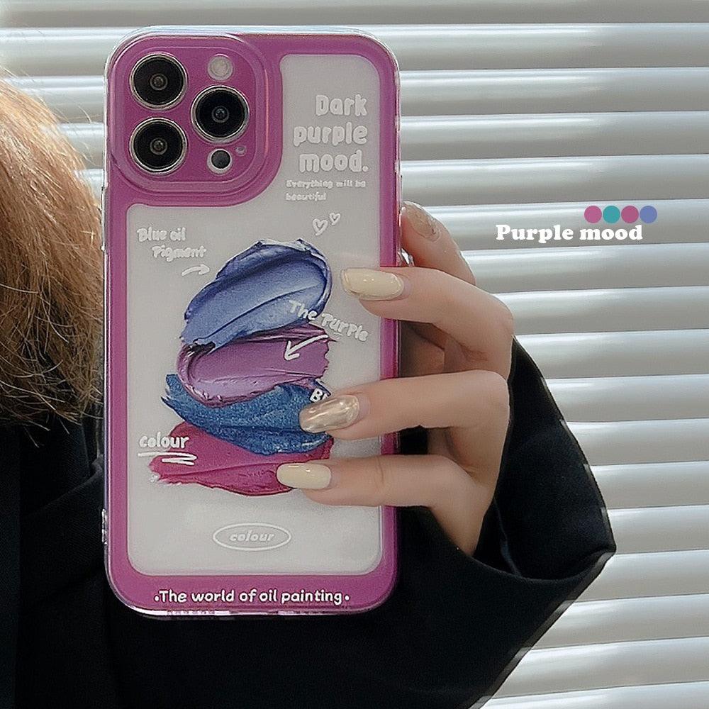 Cute Cat Transparent Phone Case for iPhone 11/12/13 Pro Max