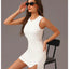Robe de tennis active à fermeture éclair avec shorts intégrés
