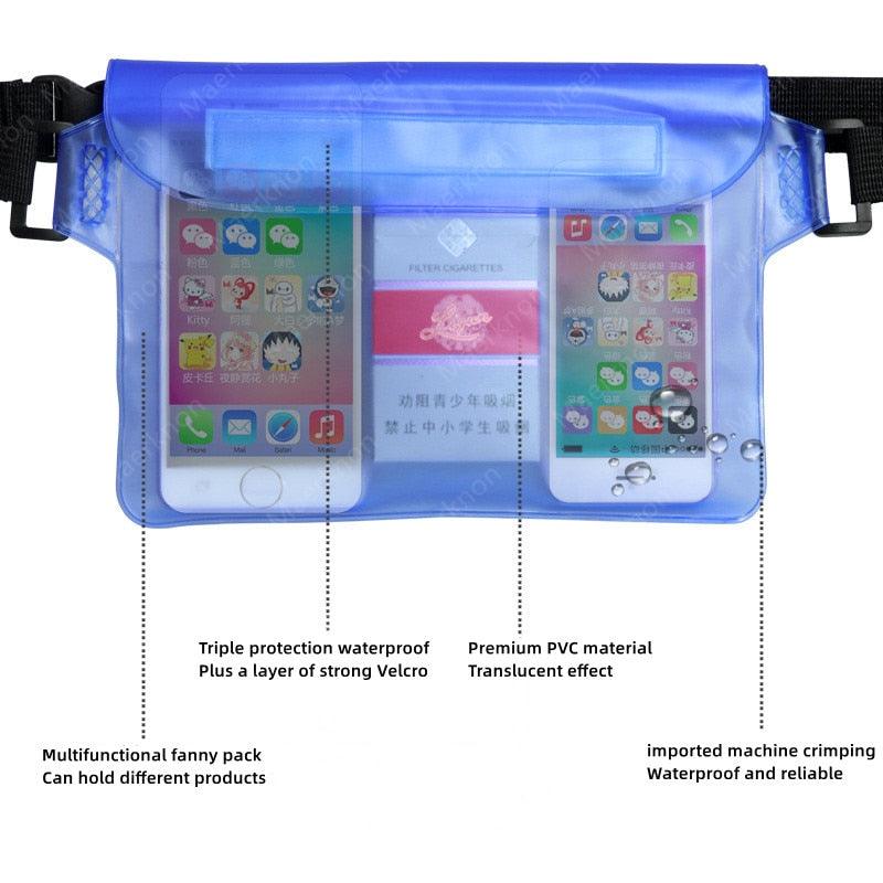 Sac à taille étanche avec ceinture ajustable pour téléphones mobiles