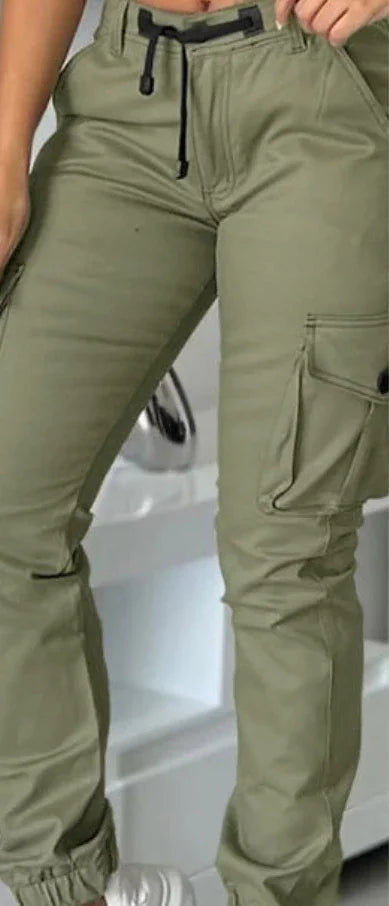 Pantalones Cargo Slim de Cintura Alta para Mujer