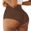 Shorts de sport taille haute avec fronces