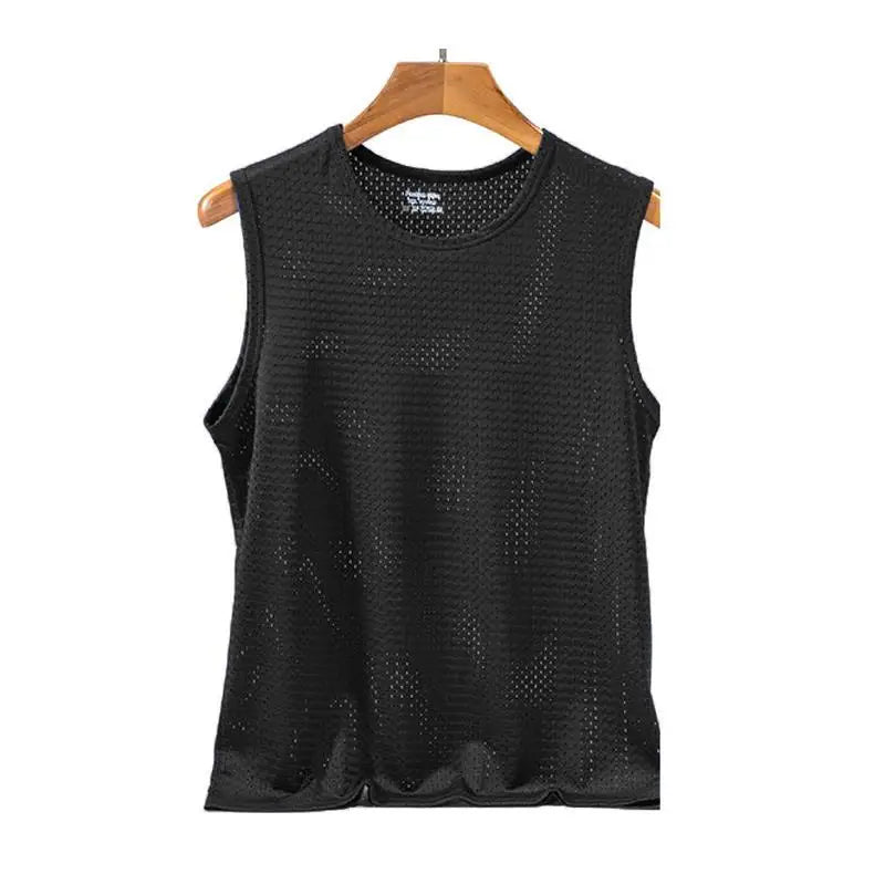 Camiseta sin mangas de seda helada para hombres para una comodidad máxima