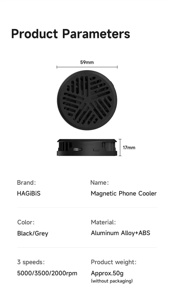 Enfriador Magnético de Teléfonos Móviles Hagibis para Juegos Móviles