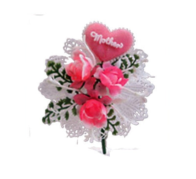 Elegant Mother's Day Corsage Cake Toppers - 6 or 24 Pieces