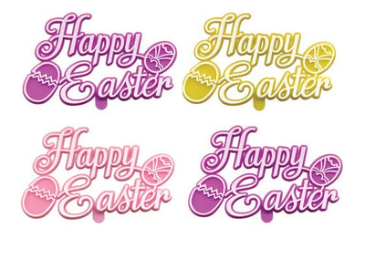 Happy Easter Decorative Plaques - 3" | 12 or 48 Count
