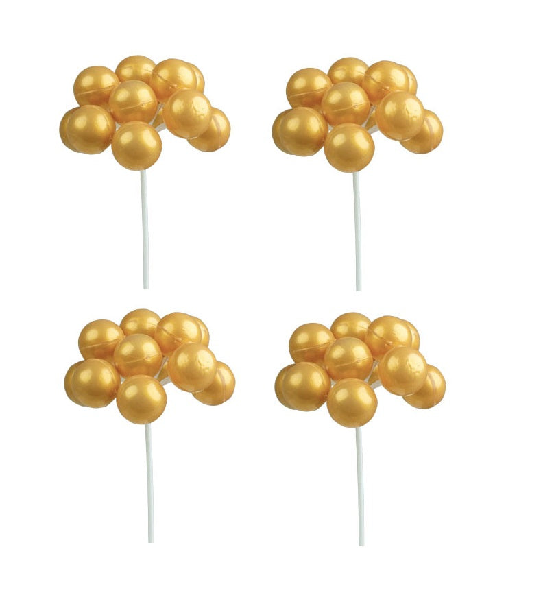Medium Golden Balloon Clusters - 7" Long