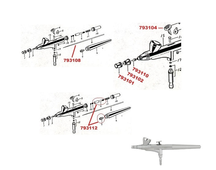 Accesorios de Aerógrafo Premium para Pistolas de Acción Simple