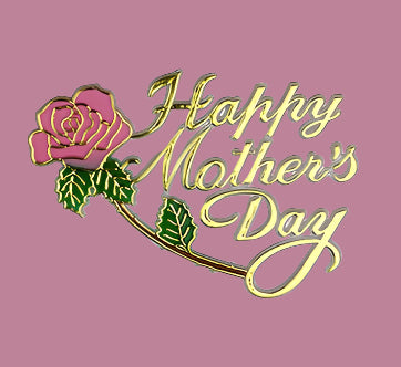 Happy Mother's Day Rose Plaque Cake Toppers - 6 or 24 Pieces