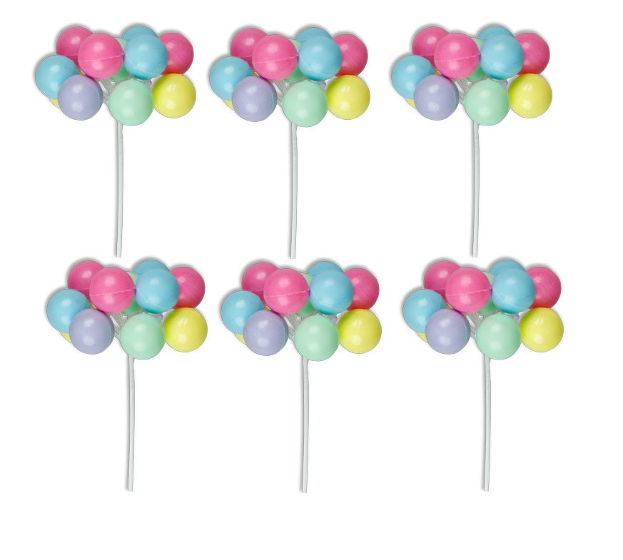 Medium Pastel Balloon Clusters - 7" Long