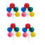 Grandes grappes de ballons aux couleurs primaires vives
