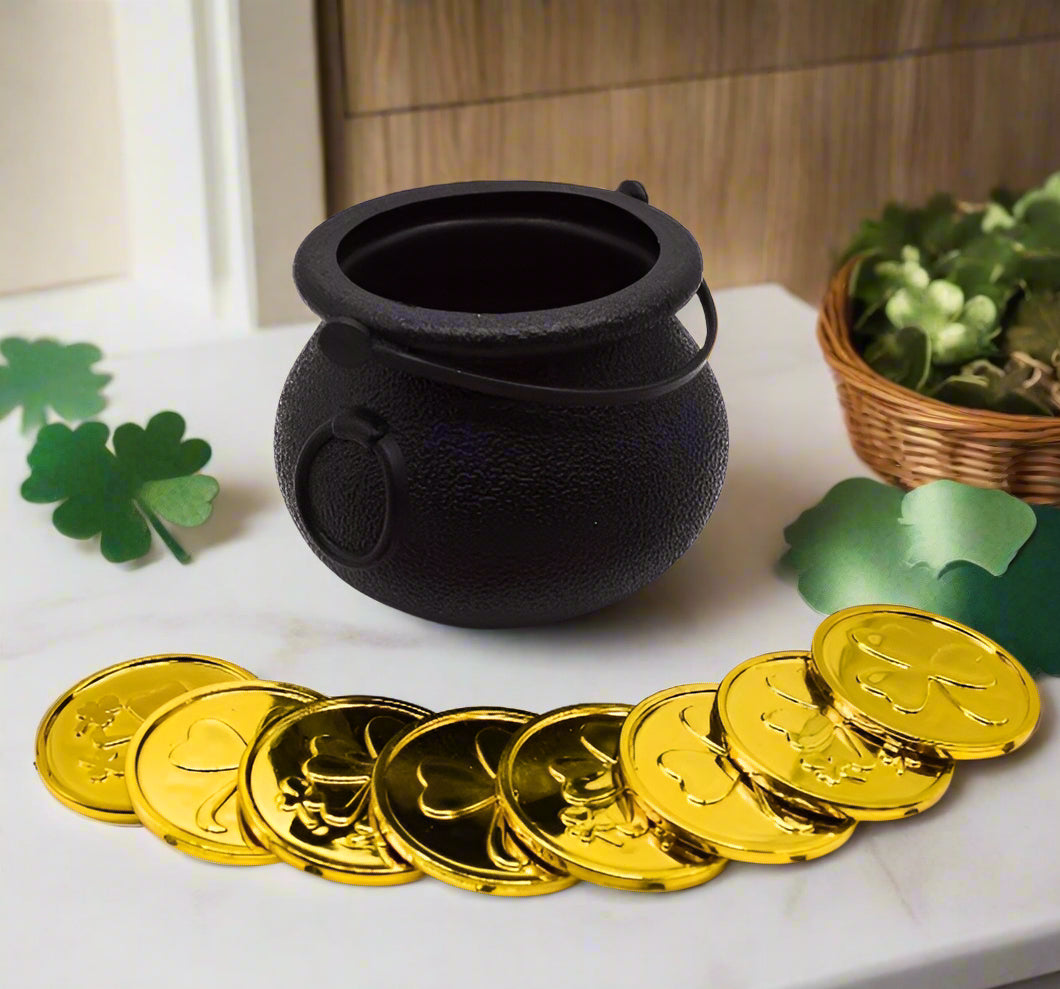 Pot of Gold Cake Topper with Gold Coins