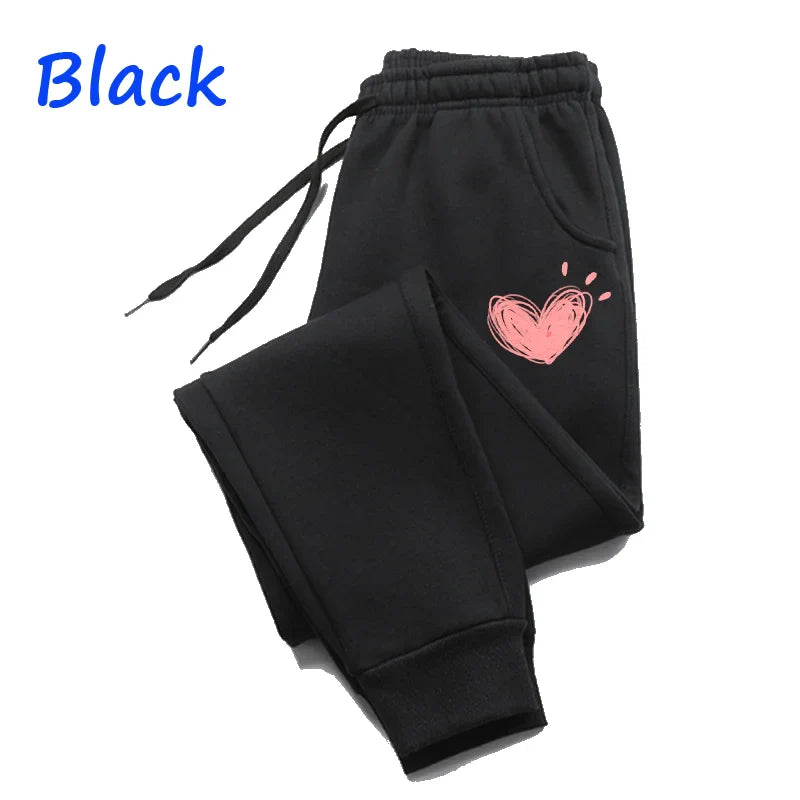 Women’s Cute Heart Printed Sweatpants
