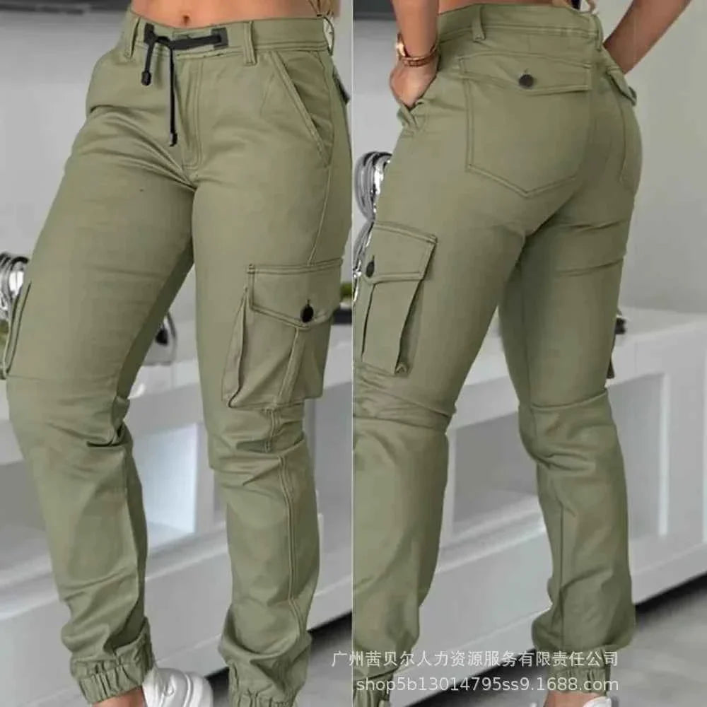 Pantalones Cargo Slim de Cintura Alta para Mujer