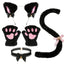 Conjunto de 5 Piezas de Guantes de Patas de Gato y Diadema de Orejas de Zorro