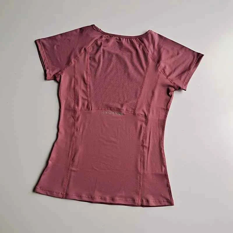 Camiseta de Yoga de Malla de Secado Rápido para Mujer