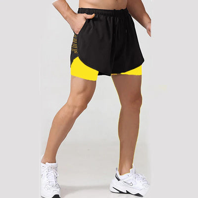 Shorts de course 2 en 1 pour hommes à séchage rapide
