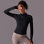 Top de Yoga con Cremallera Completa para Mujer con Aberturas para los Dedos