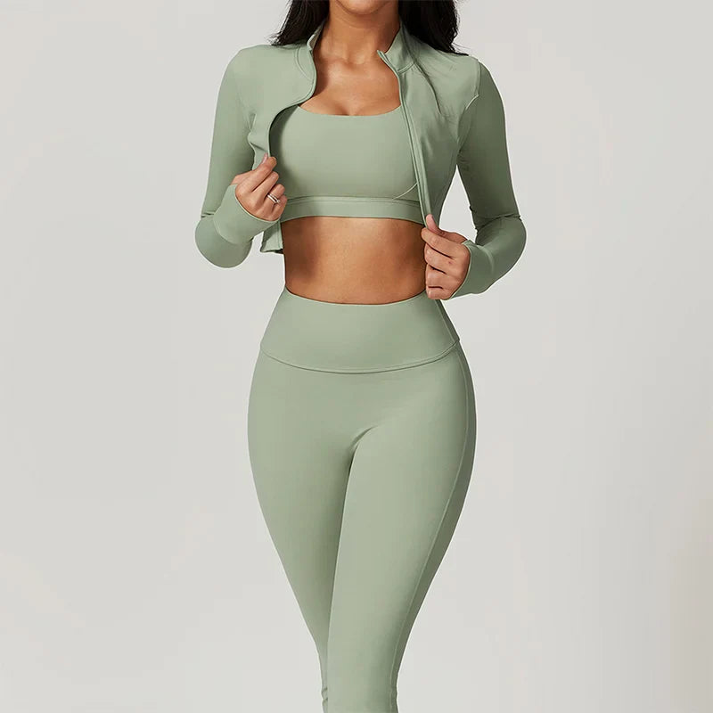 Conjunto de Ropa Deportiva para Mujeres de 3 Piezas Premium