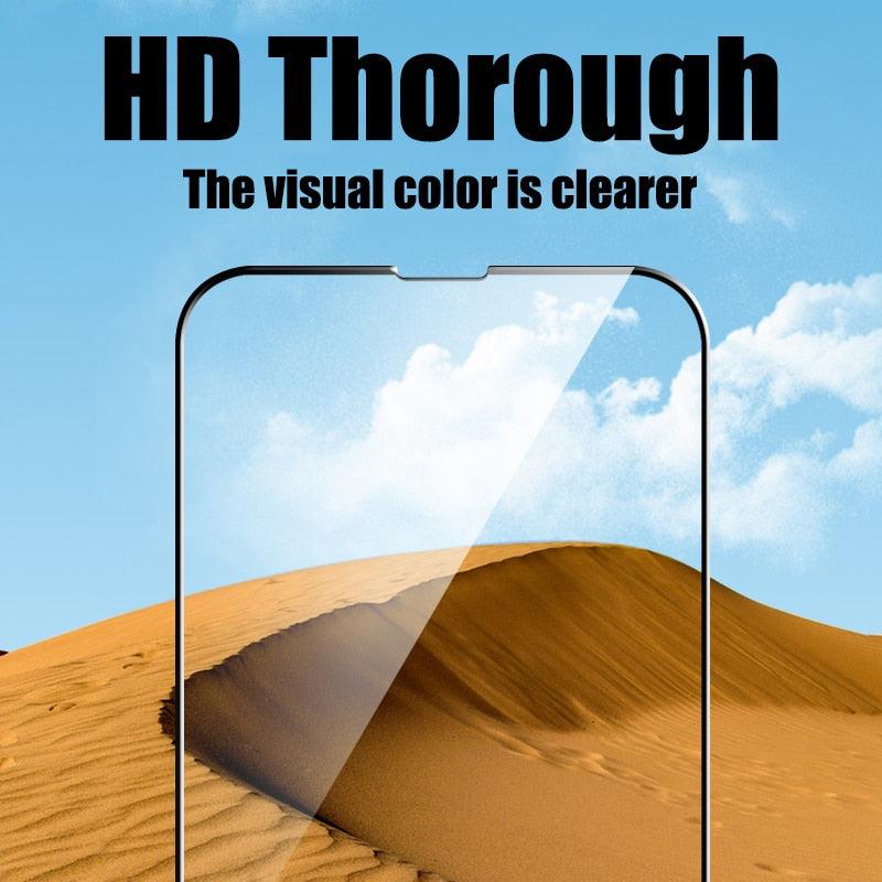 4Pcs Full Cover Tempered Glass Screen Protector for iPhone