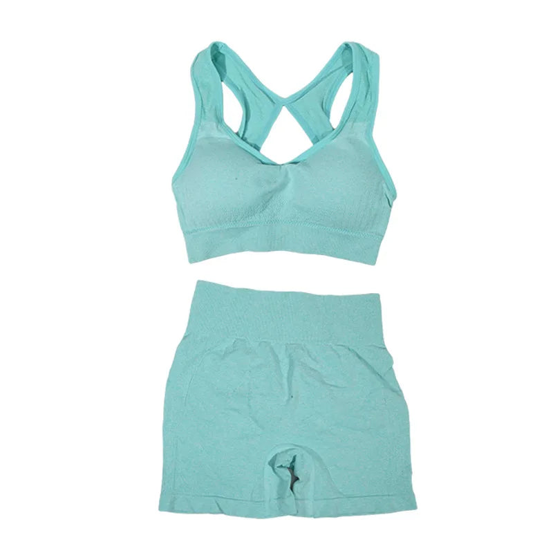 Conjunto de Cortos de Fitness para Mujeres Yoga
