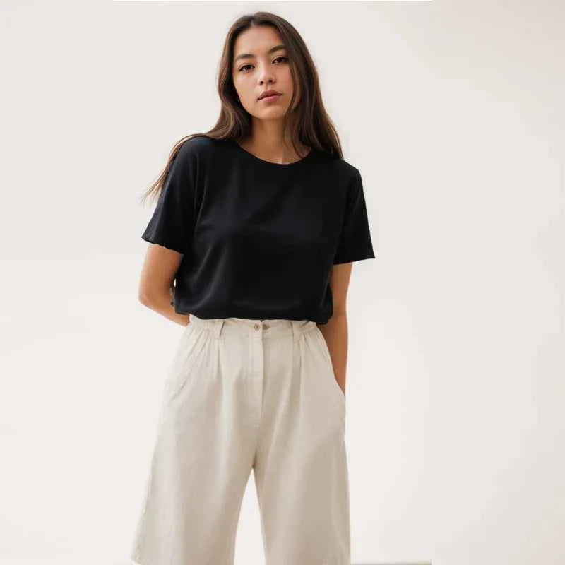 YEAE Camiseta Clásica de Algodón Pesada - Comodidad Versátil