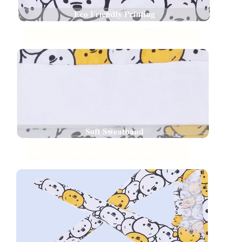 Gorros Quirúrgicos con Estampado de Osito para Cabello Largo