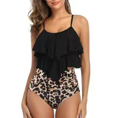 RuffleWave Chic High Waist Bikini & Tankini Set