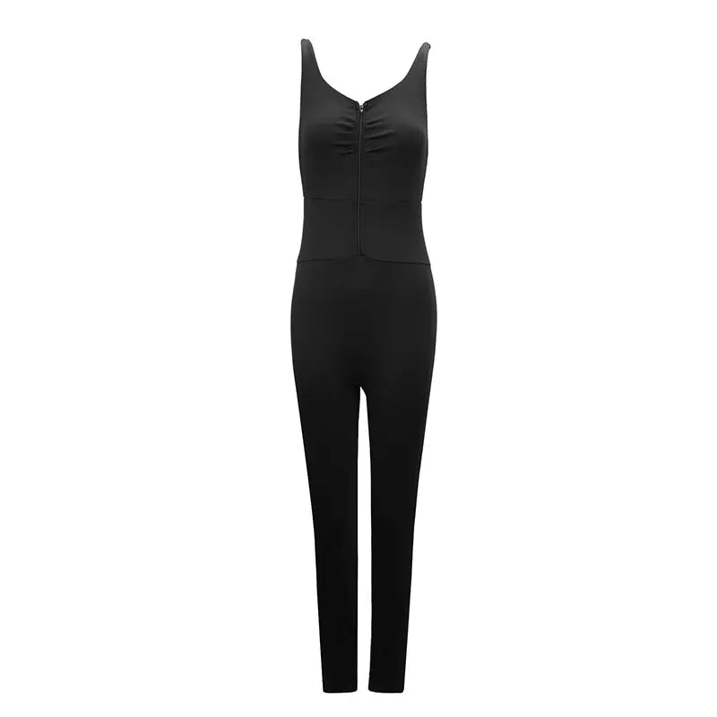 Elegant Black Backless Sling Jumpsuit for Women