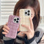 Plush Square Lattice Phone Case for iPhone - Soft & Stylish