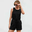 Sporty Fitness Vest Jumpsuit Shorts Set