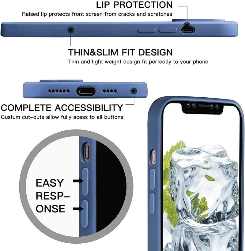 Coque en silicone premium pour iPhone 13 Pro Max et 12 Mini