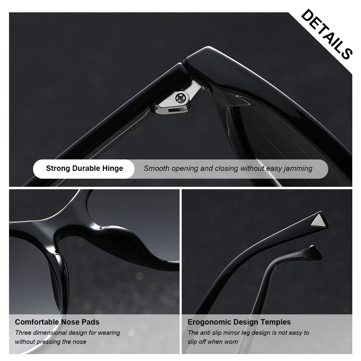 Lunettes de soleil transparentes en forme de chat pour femmes BARCUR - Polarisées UV400