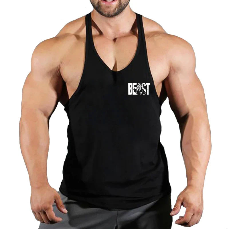 Camiseta sin mangas de algodón para hombre - Chaleco de rendimiento