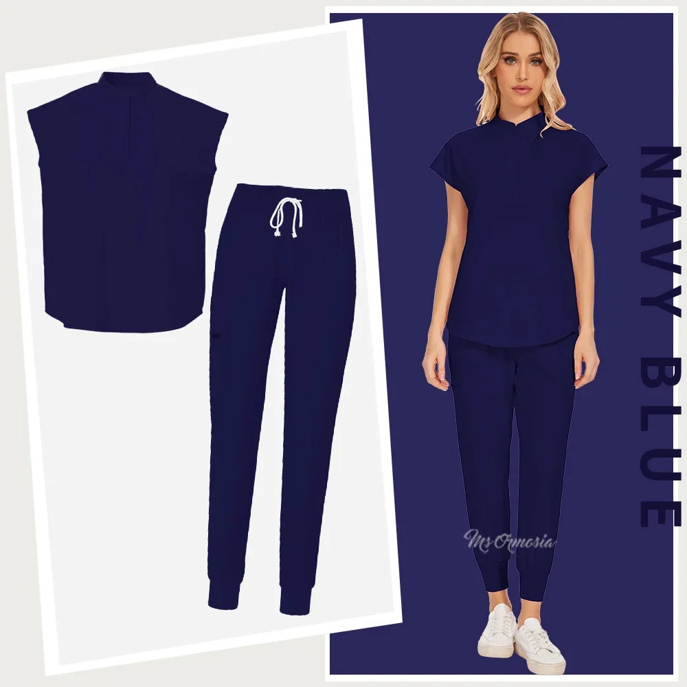 Women's Elastic Scrub Set for Medical Professionals
