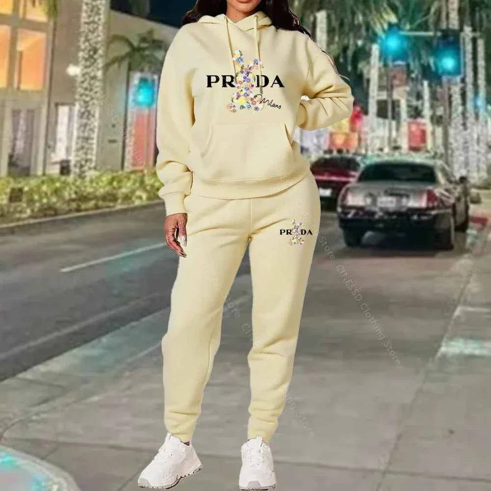 Conjunto de chándal de lujo para mujer de dos piezas en talla grande