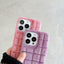 Plush Square Lattice Phone Case for iPhone - Soft & Stylish