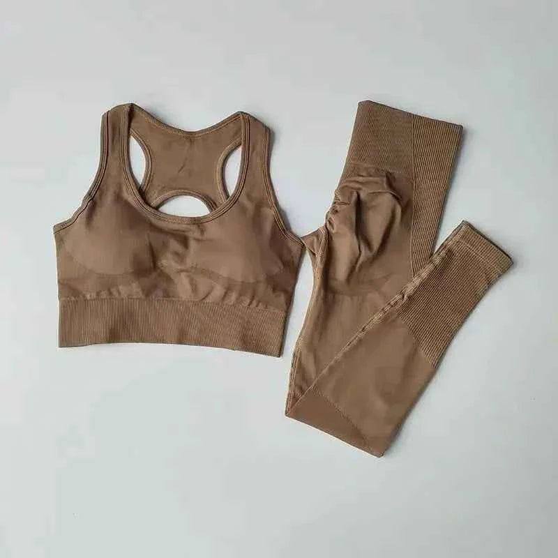 Conjunto de Sujetador Deportivo y Leggings para Mujer de 2 Piezas