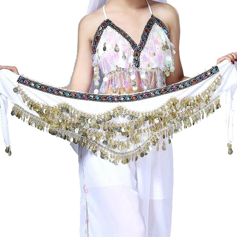 Vila&Yomi Premium Belly Dance Belt with Crystal Accents