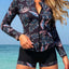 Long Sleeve Zipper Surfing Swimsuit Set