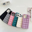 Plush Square Lattice Phone Case for iPhone - Soft & Stylish