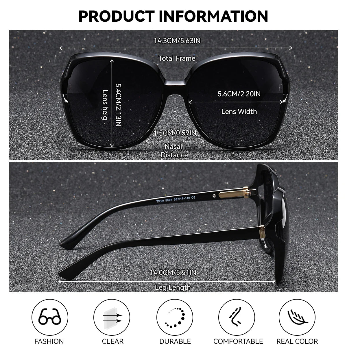 Gafas de sol polarizadas de marco de mariposa degradado para mujeres BARCUR