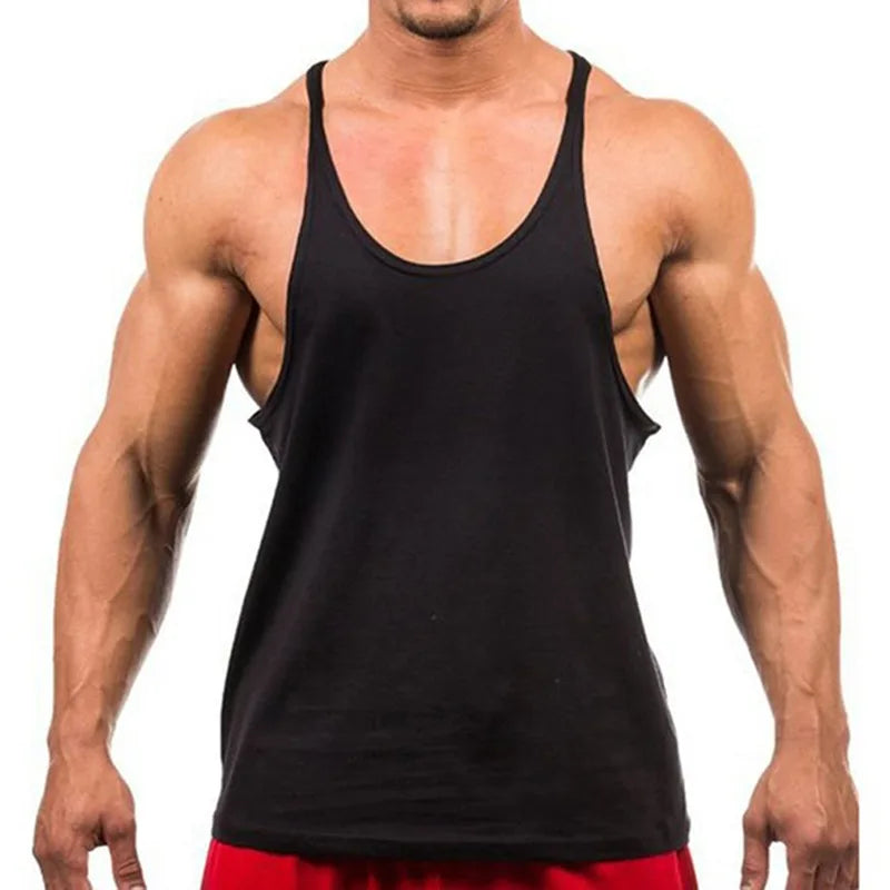 Camiseta sin mangas de gimnasio de algodón premium