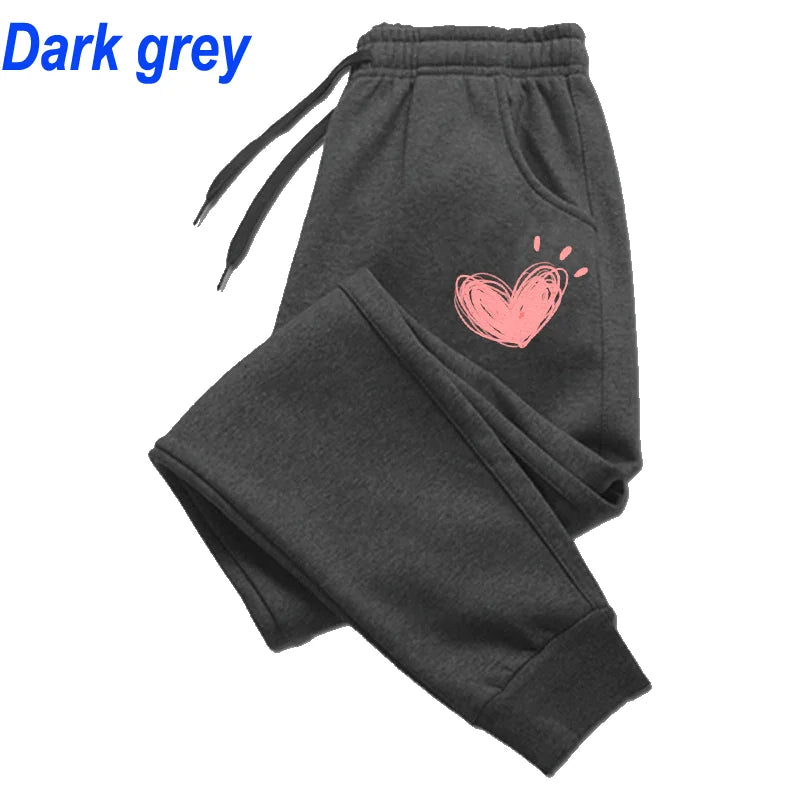 Women’s Cute Heart Printed Sweatpants