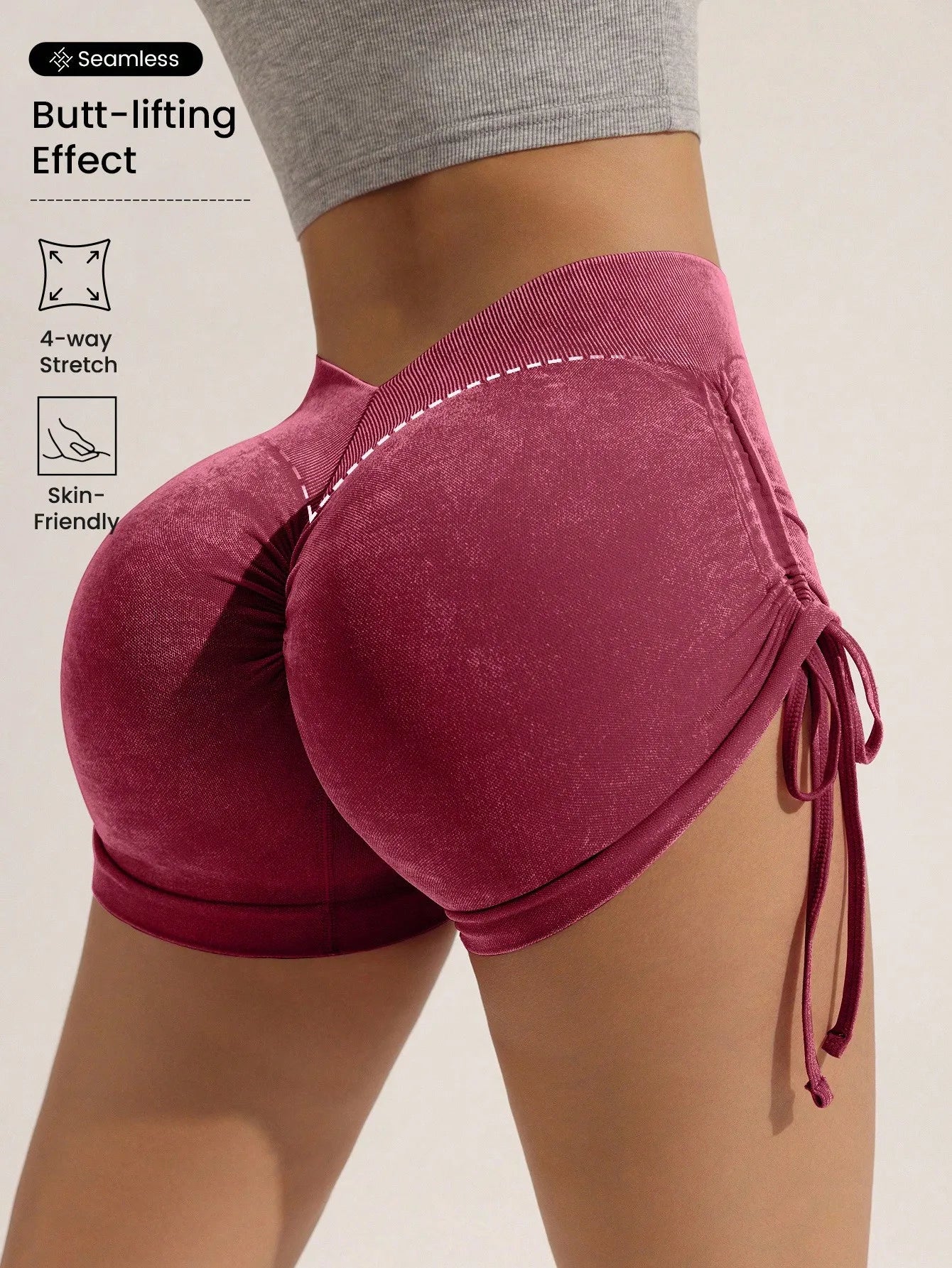 Shorts de yoga pour femmes MatteFit Peach Lift style euro