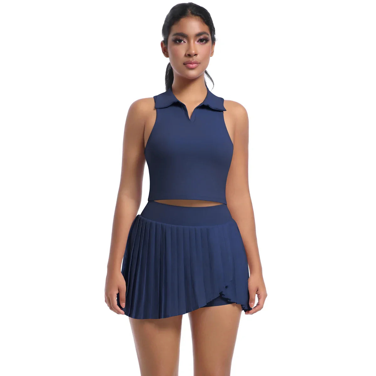 2 PCS Women's Yoga Gym Set: Bra & Skirt