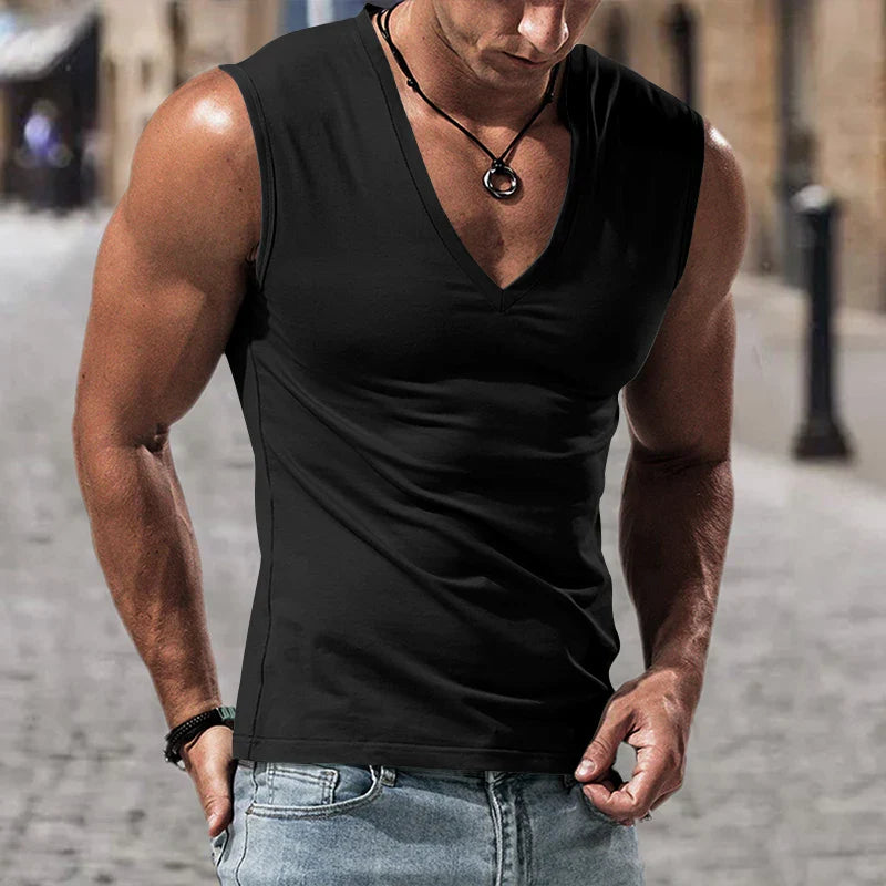 Men's Summer V-Neck Fitness Tank Top